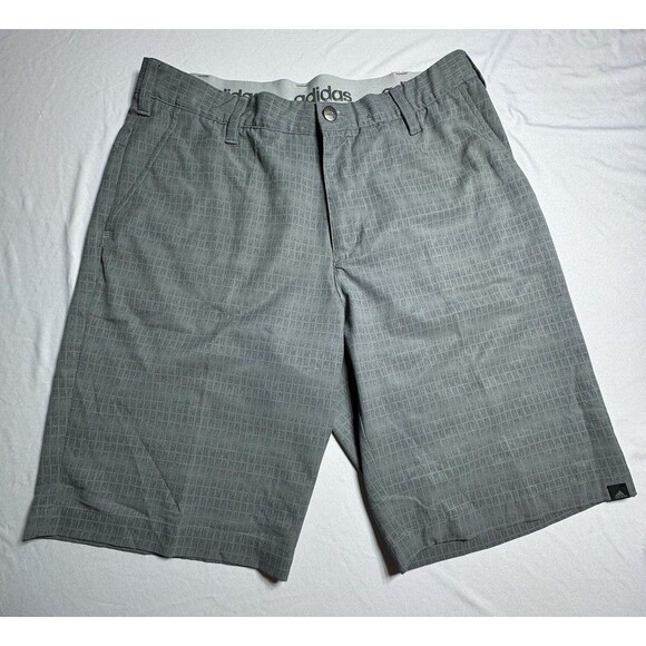 Adidas Shorts Mens 32 Gray Ultimate Dot Plaid Golf Geometric Print - Picture 1 of 14